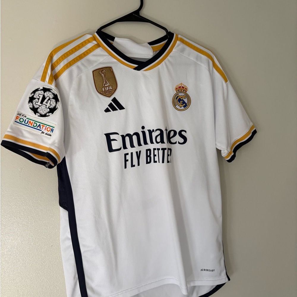 Adidas White and Gold Men's Jersey